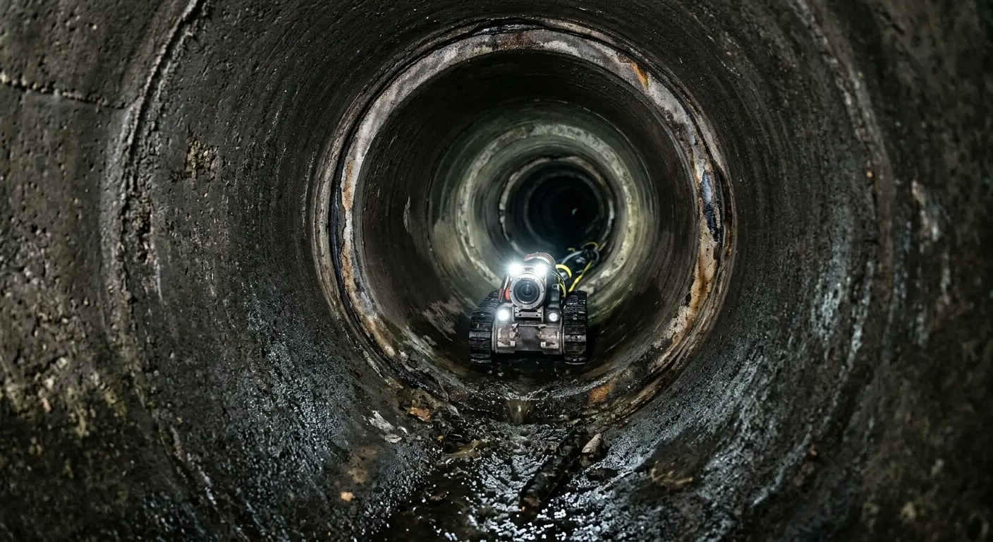 Robotic sewer camera inspecting pipe interior for Sewer Line Repair in Fountainhead-Orchard Hills